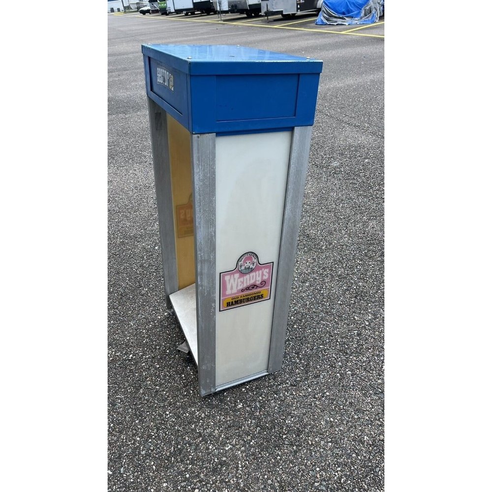 Working Vintage Wendy’s Pay Phone Booth Box Light Enclosure Metal Payphone.